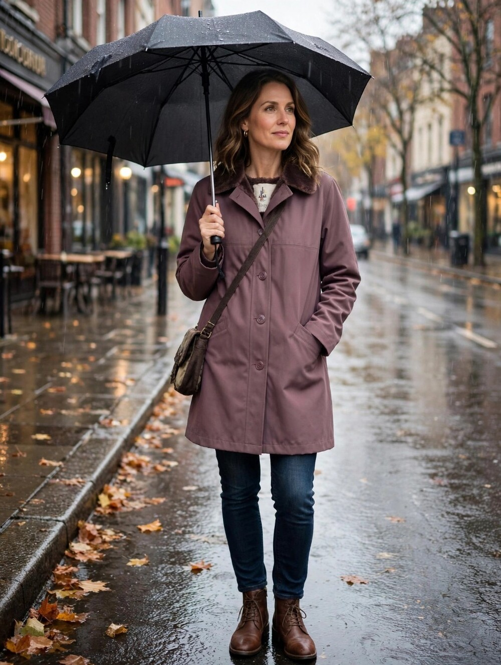 Vintage Misty Harbor Women’s Coat – Brown/Mauve – Plush Lined